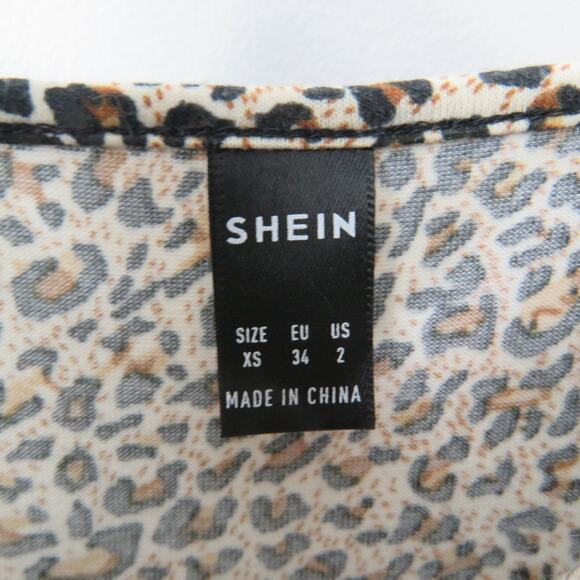 Shein Leopard Bodycon Mini Dress XS Going Out Cocktail Party Dress Cute - Picture 4 of 7